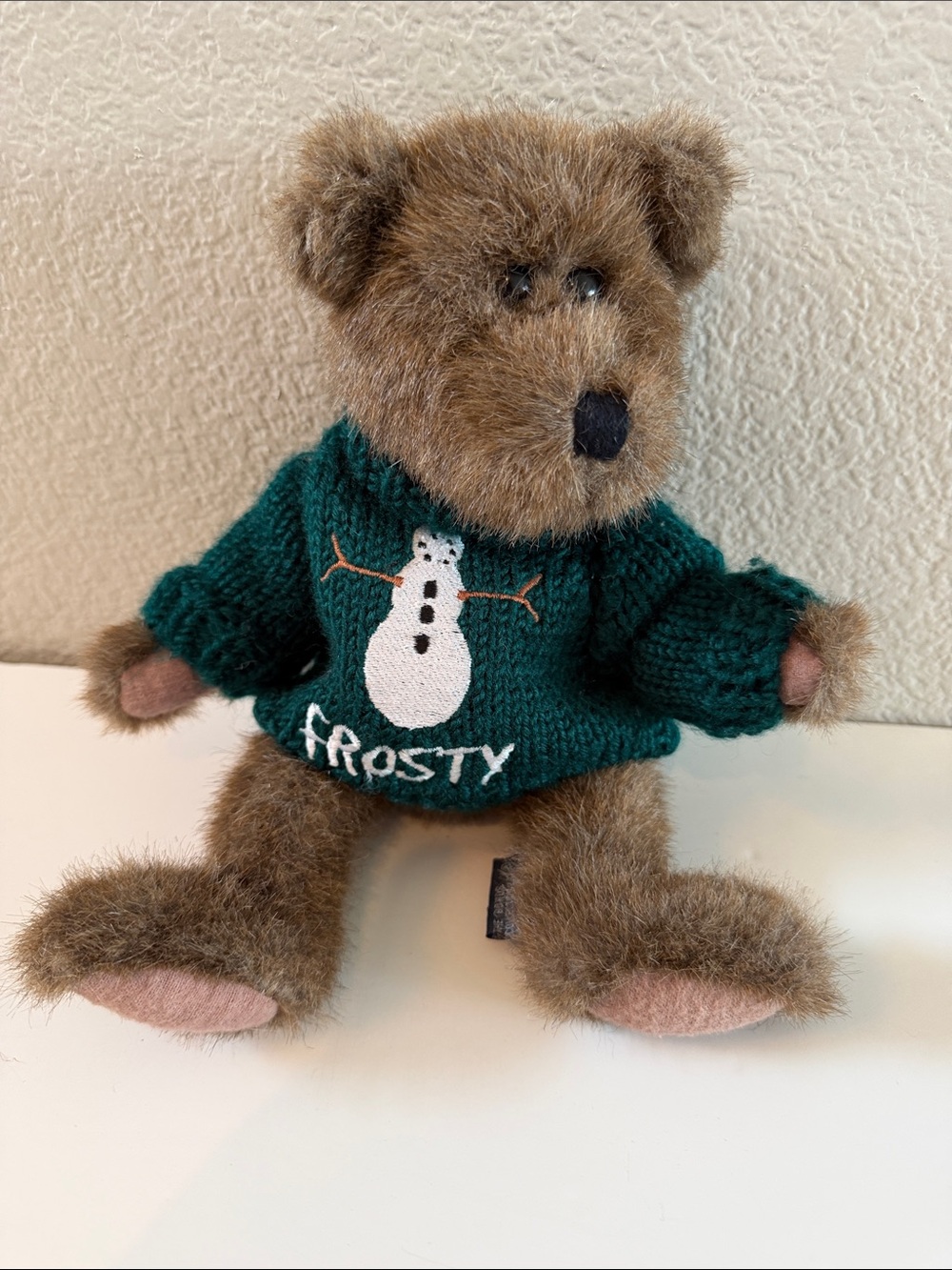 Vintage Boyds Bear Breezy T. Frostman 1990's Frosty Sweater JB Bean Series 8"